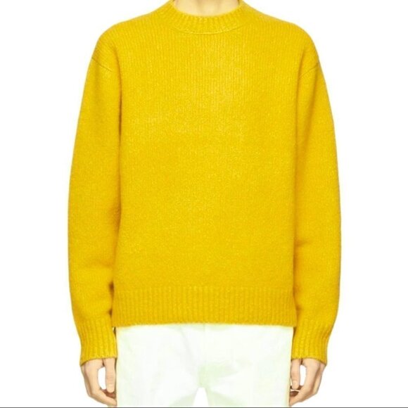 *  Deadstock Vintage Lawrence J. Smith Yellow 100% Shetland Wool Sweater S/40 - Picture 1 of 5